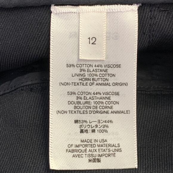 THE ROW Size 12 Black Cotton Blend Twill Ankle Zips Tapered Dress Pants - Picture 6 of 6